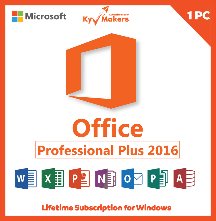 Microsoft Office 2016 Professional Plus product key - Lifetime Activation, Retail key