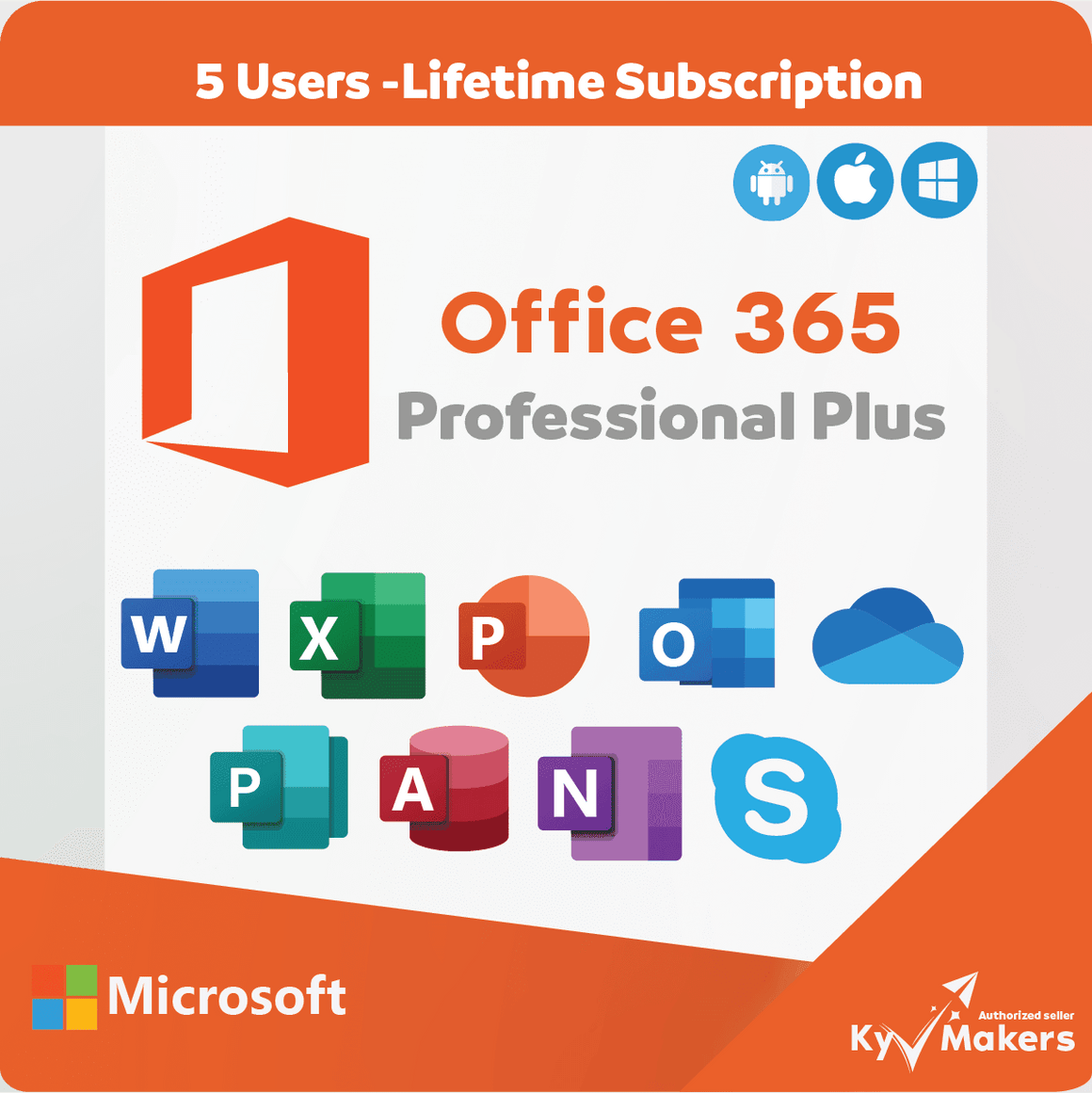Microsoft Office 365 Professional Plus - Lifetime Subscription for 5 Devices